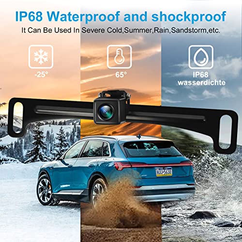 Image of PARKVISION Backup View Camera for Cars Metal Hidden Bracket,160 Adjustable Angles License Plate Mount Rear View Camera,HD 720P for DC12V Vehicle SUV Pickup Truck RV Van Camper Bus