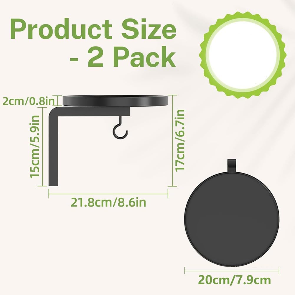 Paquete de 2 ganchos de pared para plantas, soporte resistente para macetas de interior con soporte de jardín elevado, resistente al agua, decoración del hogar
