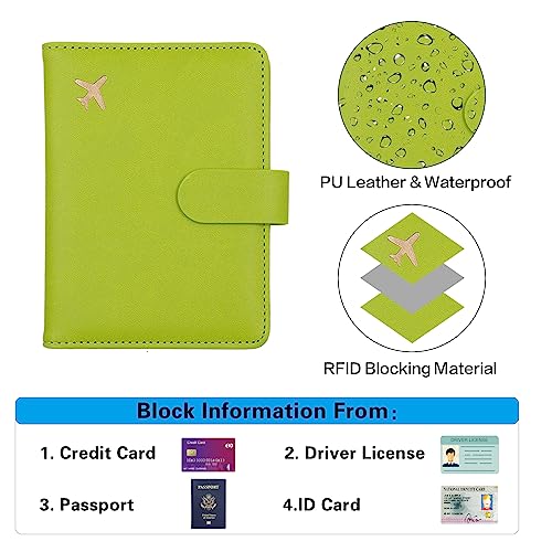 Image of Melsbrinna Premium Leather Passport Holder Covers Case, Waterproof Rfid Blocking Travel Wallet Passport Holder with Pen Holder, Cute Passport Book for Women /Men