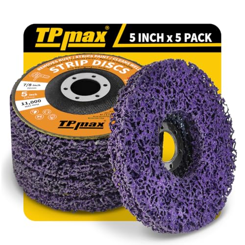 5 Pièces Disques de Nettoyage 125 mm, Dérouillant Disque Abrasif pour Meuleuse d'Angle, CSD Disque pour Métal, Pierre, Bois et Plastique