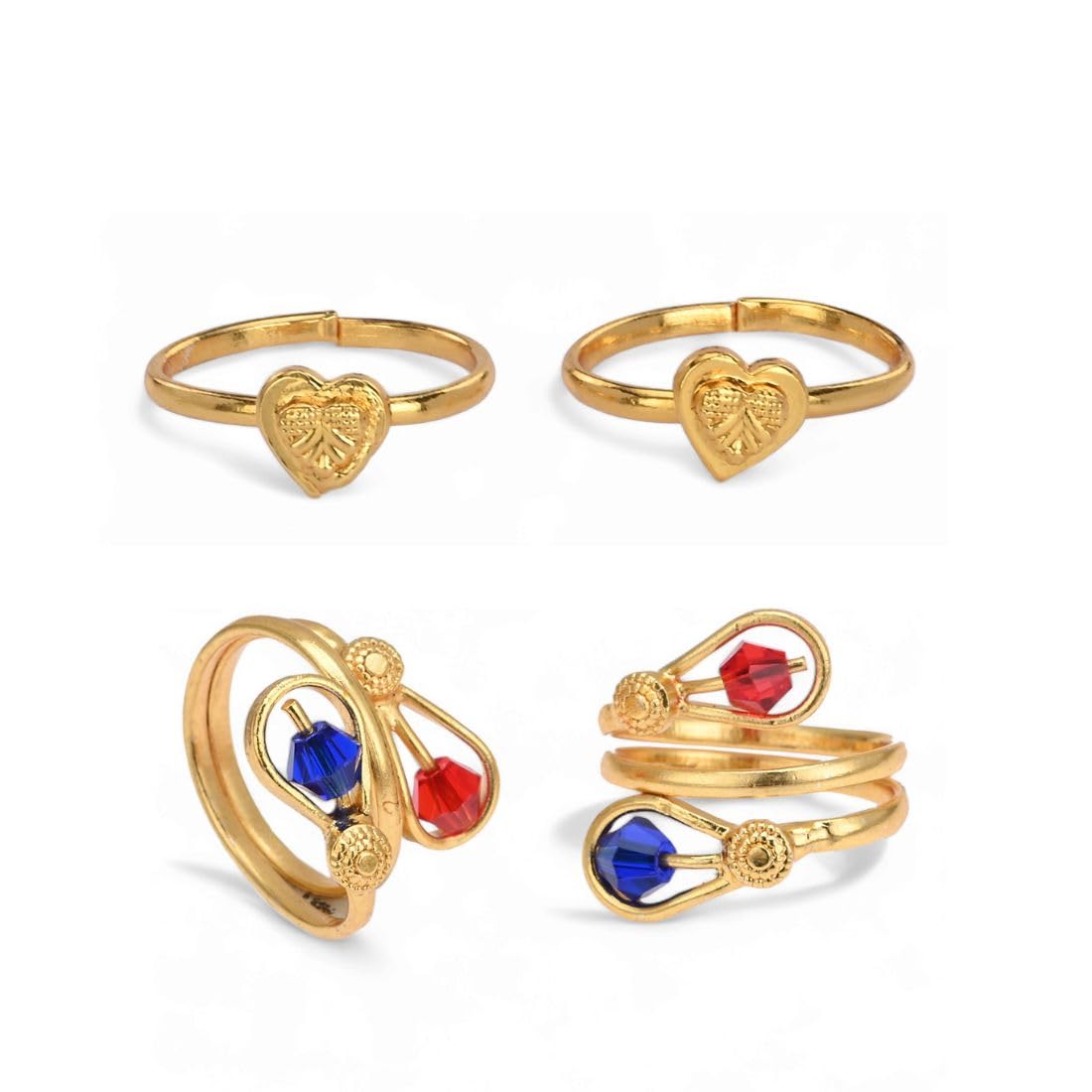 aanyacentric Combo of 2 Pair Toe Rings Adjustable Trendy & Fashionable Accessories for Women-picture-31