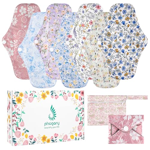 PHOGARY Salvaslip Lavabili, Assorbenti Incontinenza Donna Assorbente Riutilizzabili Lavabile Lgienici Proteggi Slip con 1 Borsa di Trasporto, 7 Pezzi