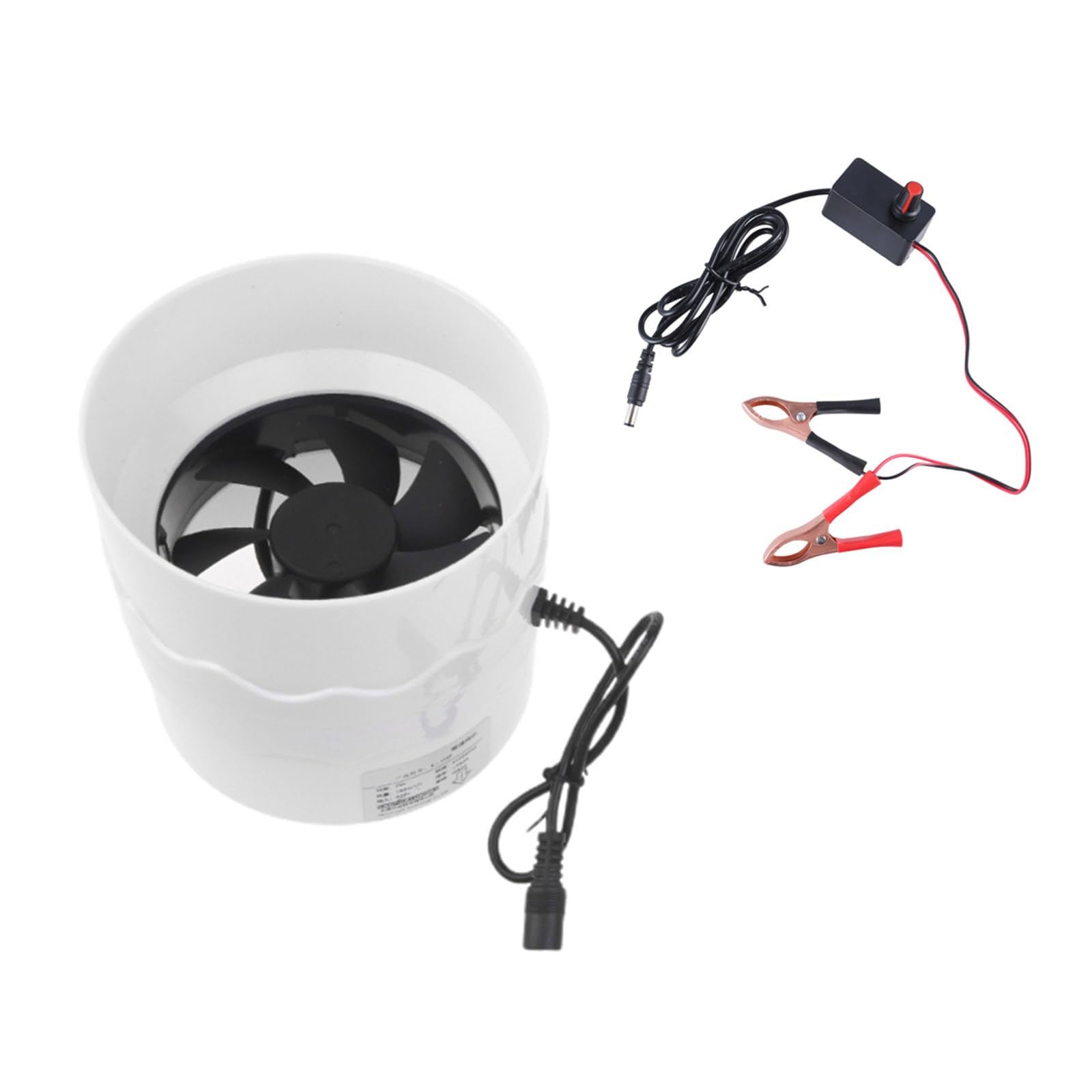 Ventilateur conduit en ligne 110 mm haute vitesse 4000 min avec alimentation optionnelle 12V