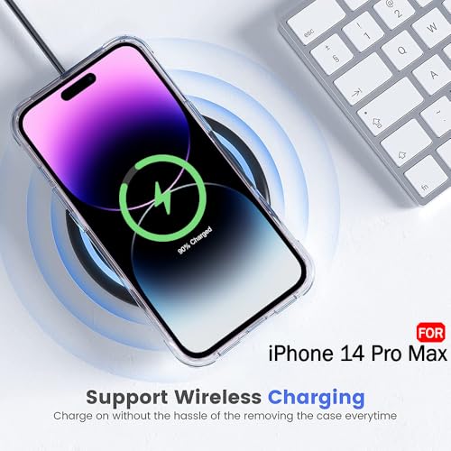 Image of TheGiftKart Hybrid Back Cover Case for iPhone 14 Pro MAX | Built-in Stand | Shockproof Hard Back Case Cover for iPhone 14 Pro MAX (PC & TPU, Clear Back, Transparent Sides)
