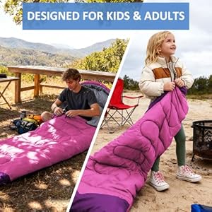 oaskys Camping Sleeping Bag - 3 Season Warm & Cool Weather - Summer Spring Fall Lightweight Waterproof for Adults Kids - Camping Essentials Gear Accessories Hiking Sleep Must Haves — photo 6 of 6