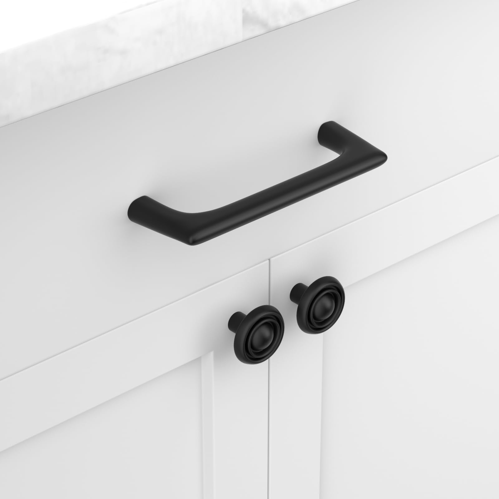 matte black dresser knobs homdiy 25 Pack Cabinet Round Kitchen Drawer Knobs Zinc Black Knobs for Desk Drawers Cupboard EVERPRETTY Elegant Gray-Blue Chiffon cf-size-3x-22w-24w but also make your Size:EU 36 / US 4