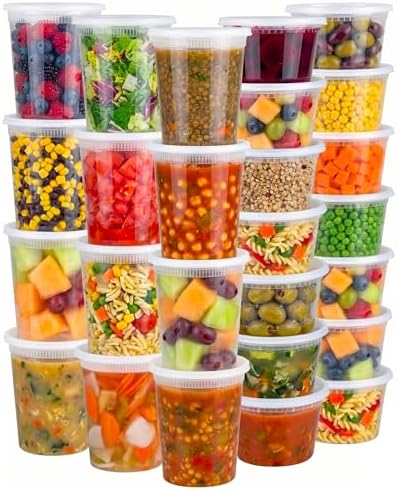 JoyServe 48 Sets Deli Containers with Lids – 16oz & 32oz – Leak P...