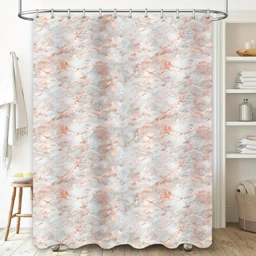 Rideau de douche rose poudré en tissu pour une salle de bain cocoon - 5