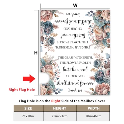 Image of Bible Verse Mailbox Cover Religious Motivational Quote Mailbox Covers Magnetic Mail Box Wrap Christian Easter Christmas Fiesta Decor for Outdoor Yard Mail Box Wraps Standard Size 21x18 Inch