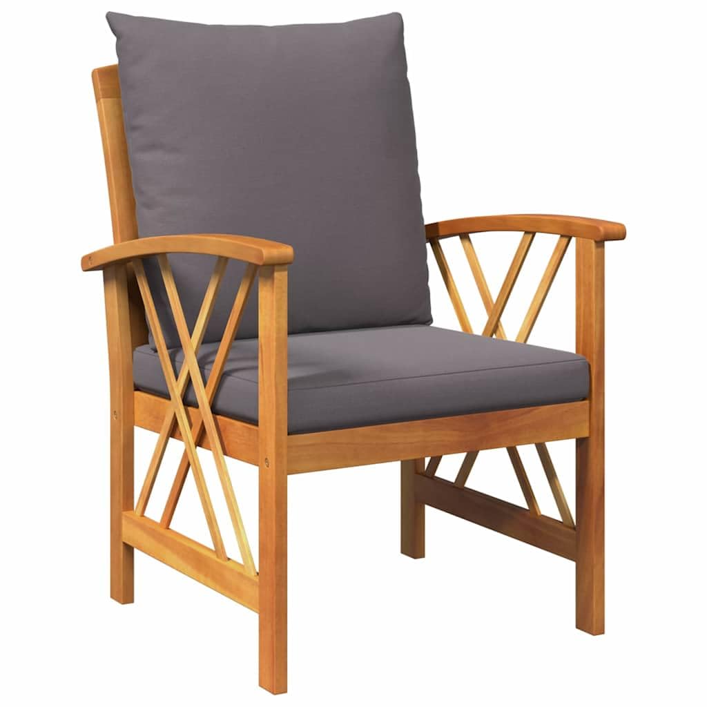vidaXL Gartensofa-Set mit Kissen 3 pcs Öl-Natur Massivholz Akazie, Garten und Terrasse, modernes Outdoor Lounge-Set, wetterfestes Sofa, Akazienholz Möbel, schicke Terrassenmöbel