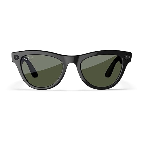 Miniatura 2 de Ray-Ban Meta (Gen 1), Skyler, Shiny Black Smart AI Glasses for Men, Women — 12 MP Camera, Open-Ear Speakers for Audio, Video Recording and Negro