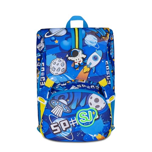 SJ GANG STYLE JAM GANG Zaino Scuola Estensibile Big, Blu, Zaino con Divisorio Interno, Tasca Superiore con Fiamme a Scomparsa, Tasca per Borraccia, 24 L, Zaino Scuola Elementare, Zaino Bambino