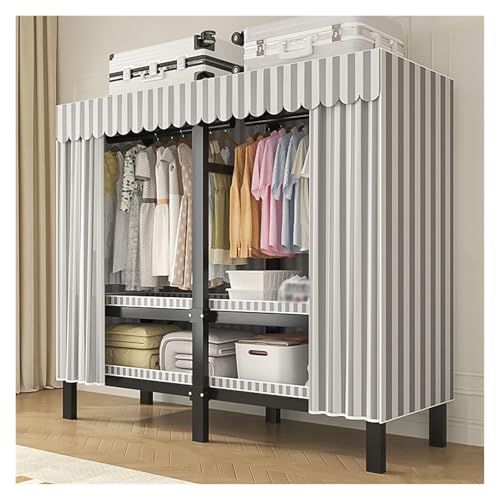 Armario Portátil, Organizador De Almacenamiento De Armarios, Ropero Resistente Guardarropa, Armario Closet Organizador Con Estructura Metálica Plegable(180cm/70.9inch)