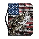 Flora Bibelhüllen für Frauen, Buch- oder Bibeltragetasche, PU-Leder, Bibeltasche, Kirchentasche, Schrifttasche, Geschenk, Größe L, fisch, XL, Aktentasche