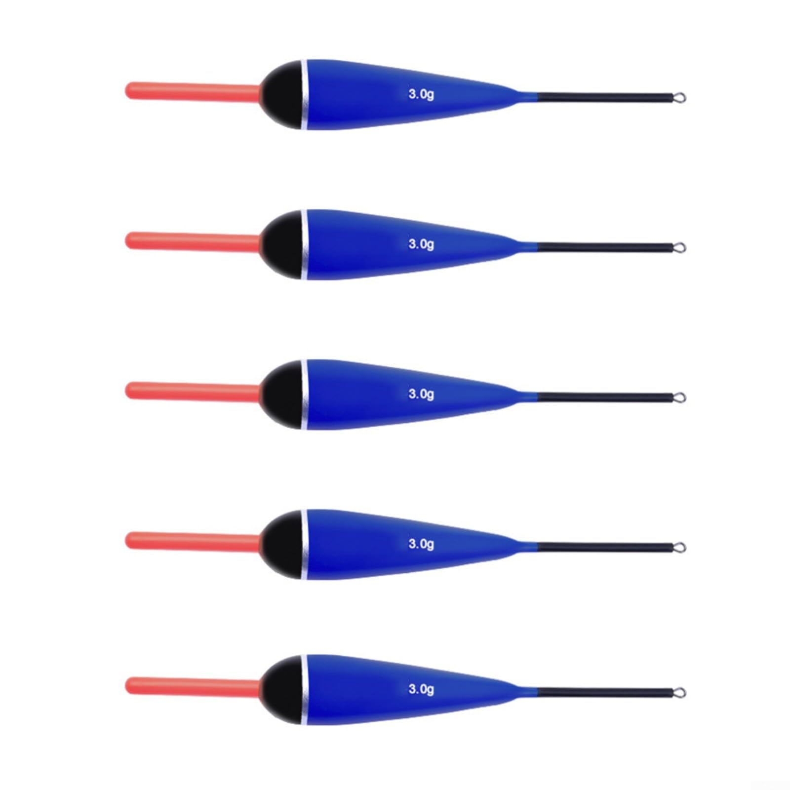 Galleggianti da pesca in legno di balsa, galleggianti scorrevoli per la pesca con punta sensibile, costruzione leggera per pesca alla carpa, 5 pezzi, blu (5 g)