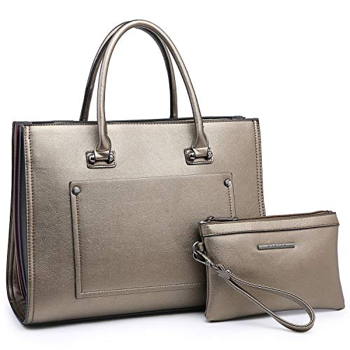Dasein Women Purses and Handbags Top Handle Satchel Shoulder Bags Work Tote Bag for Ladies (Bronze)