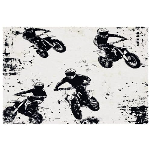 Set de table de qualité supérieure grunge motorcross design résistant