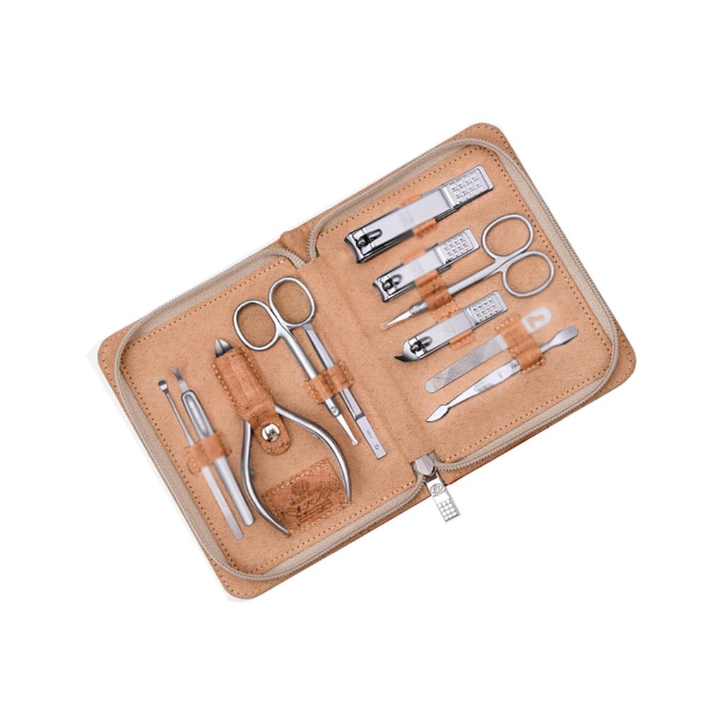 Juego de manicura, Juego de uñas, Juego de pedicura Profesional for el hogar Juego de Belleza de Viaje portátil con Estuche de Cuero de PU de Moda portátil (Juego de 11 Piezas) Kit de manicura