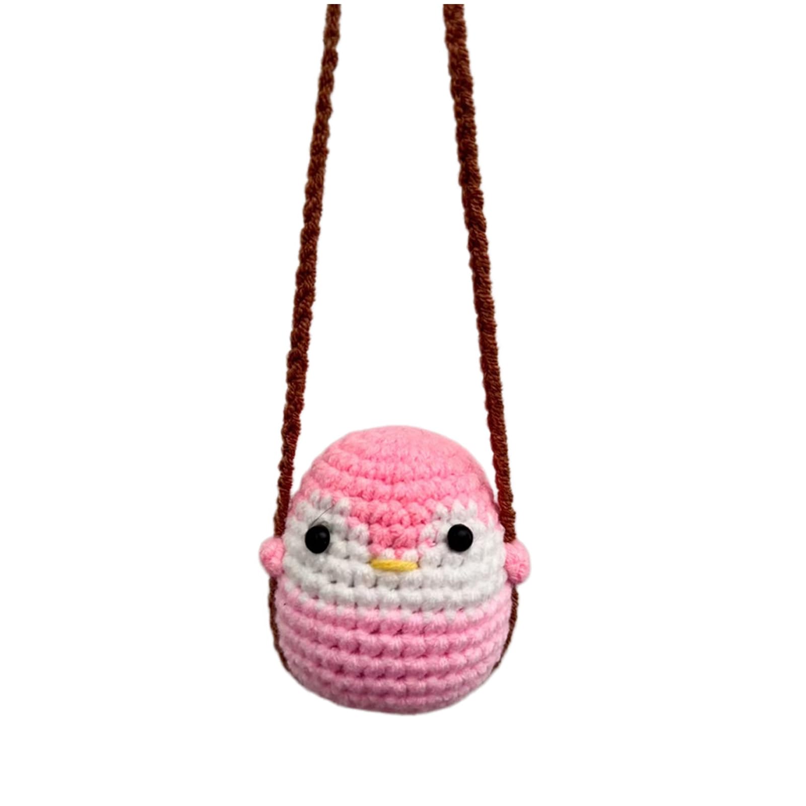 Knitted Decoration Automotive Interior Charms Crochet Animal Pattern Pendant Car Rearview Glass Hanging Ornament Decoration Car Accessory