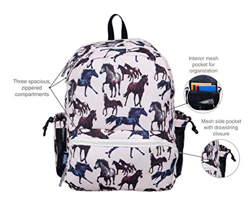 Wildkin 17 Inch Kids Backpack For Boys & Girls, Features Three Zippered Compartment With Interior & Side Pockets Backpacks, Perfect For School & Travel Backpack For Kids (Horse Dreams) #TOP5