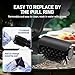 Automatic Electric Grill Cleaner - Rechargeable BBQ Brush w/Stainless Steel Head & Abrasive Replacement, Outdoor Grill Scraper Tool (Black)