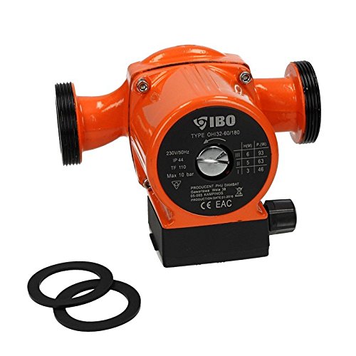 Pompe de recirculation Ibo Ohi 32–60/180 de 4U-Onlinehandel - Pompe de chauffage d'eau chaude Chauffage Circulateur en Fonte - Orange - 46-93 W - 55 L/min - 230 V - IP44