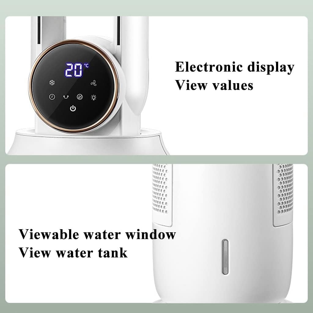 Ventilatore a Torre Silenzioso a 12 velocità della velocità del Vento, Ventola di Raffreddamento con Funzione di umidificazione con Abbronzatura da 2 Litri, Ventola oscillante a 120° per Interni
