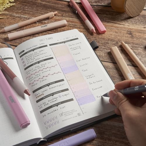 Image of BLIEVE - Aesthetic Highlighters and Gel Pens With Soft Ink and Chisel Tip, Bible Highlighters and Pens No Bleed, Dry Fast Easy to Hold, for Bible Journaling Planner School Supplies (MORANDI)