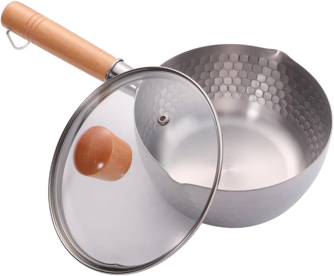 1set Stainless Steel Non- Pot Ergonomic Handle Cooking Pot for Home Kitchen Use Dishwasher Safe Includes Transparent Lid