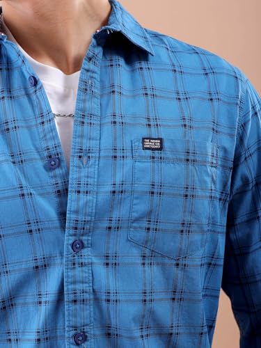 Image of The Indian Garage Co Men Slim Fit Abstract Printed Full Sleeves Spread Collar Casual Shirt