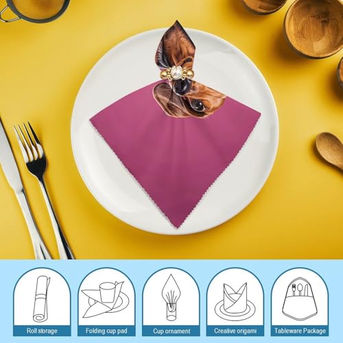 Servilletas de Tela Dachshund Weiner Dog 4 piezas miniatura 7