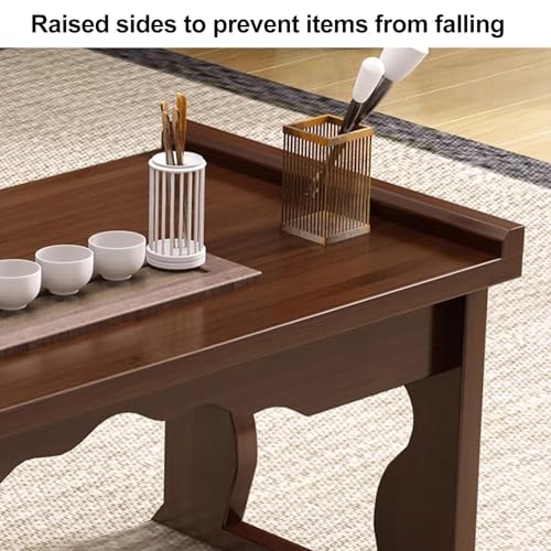 Table Basse Japonaise Bois Massif Pliante au Design Minimaliste - 7