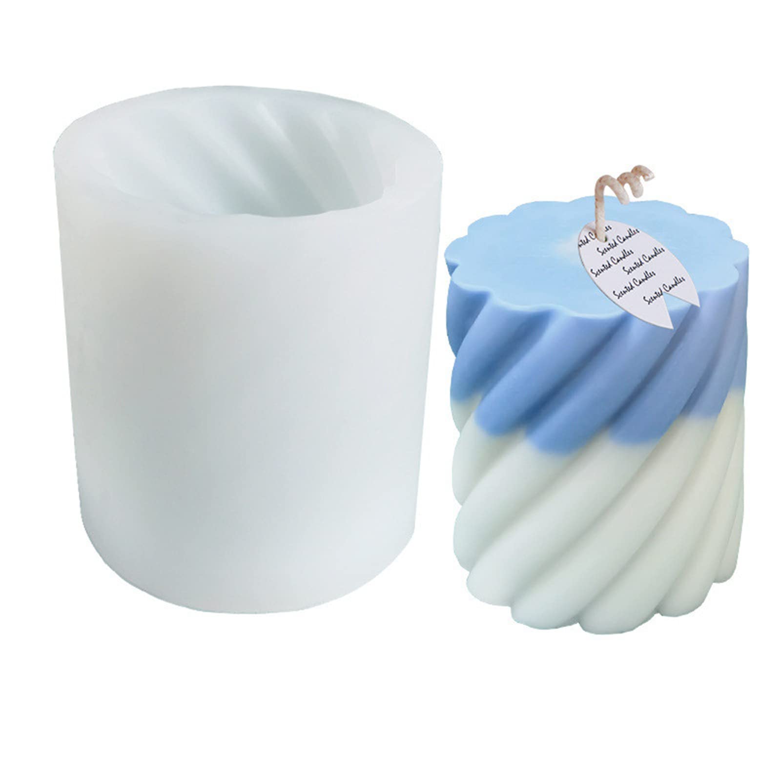 3D Spiral Kerzen Silikonform – DIY Gießform Für Stumpenkerzen, 7,6x6,2 Cm