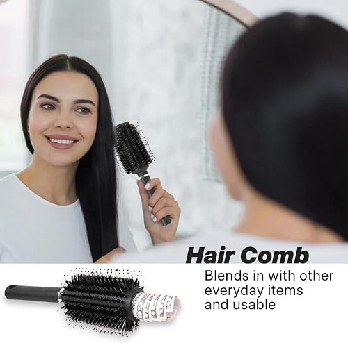 Miniatura 3 de WYZworks Cepillo redondo para el cabello con compartimento oculto secreto, contenedor seguro para dinero, joyas, llaves de casa, objetos de valor,