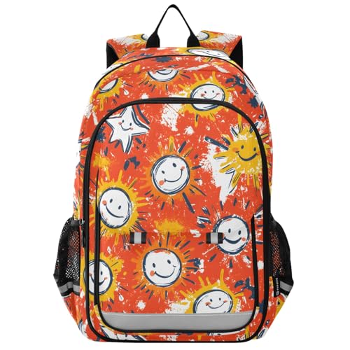 Sac à dos motif soleil jaune tendance pour filles et garçons