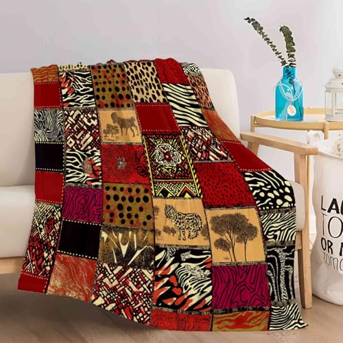 Couverture polaire haut de gamme patchwork rouge jeté de lit doux