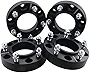 DCVAMOUS 4PC Black 5x150 Hubcentric Wheel Spacers 1.25 Inch with 14x1.5 Studs Compatible with Toyota 5 Lug for 2007-2022 Tundra | 1998-2022 Land Cruiser | 2008-2022 Sequoia | 2008-2022 LX-570