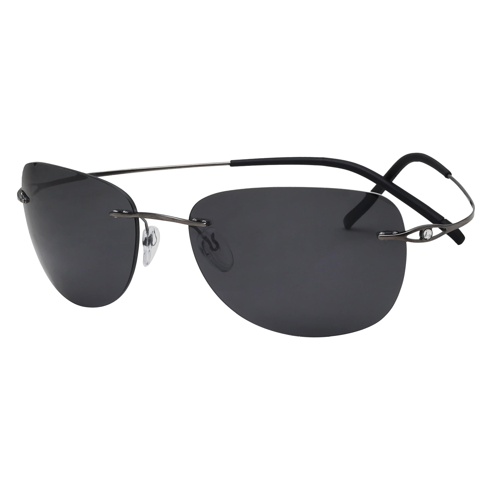 Eyekepper Pilot Rimless Titanium Polarized Sunglasses for Men and Women