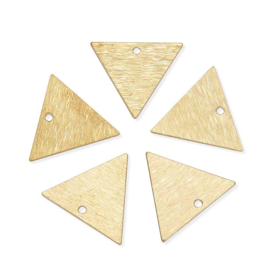 20pcs Adabele Brushed Raw Brass Triangle Geometric Component Earring Findings 18.5mm (0.73 inch) Pendant No Plated/Coated for Jewelry Craft Making CF-A7