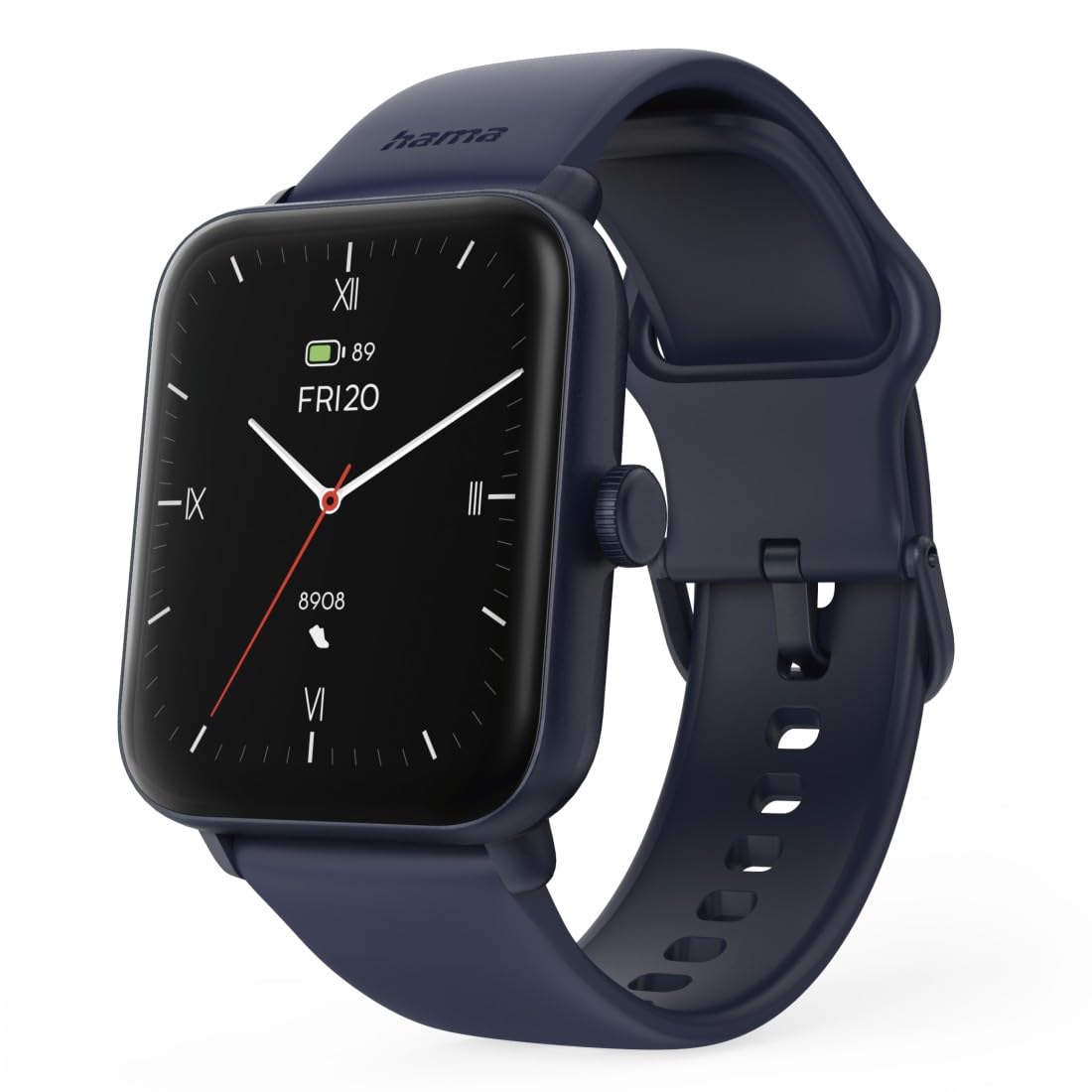 Hama 6010 inch GPS Smart Watch (Sports Watch, 1.65 Inch TFT Screen, Call Answer, Siri/Google Voice Control, IP68/3 ATM Waterproof), Blue