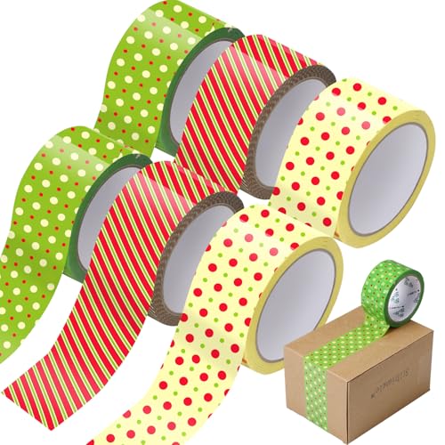 Image of Ctosree 6 Rolls Packaging Tape 50 Yard x 2 Inch Decorative Printed Duct Wrapping Tape for DIY Crafts Scrapbooking Crafting Boxes Decorations (Polka Dots)