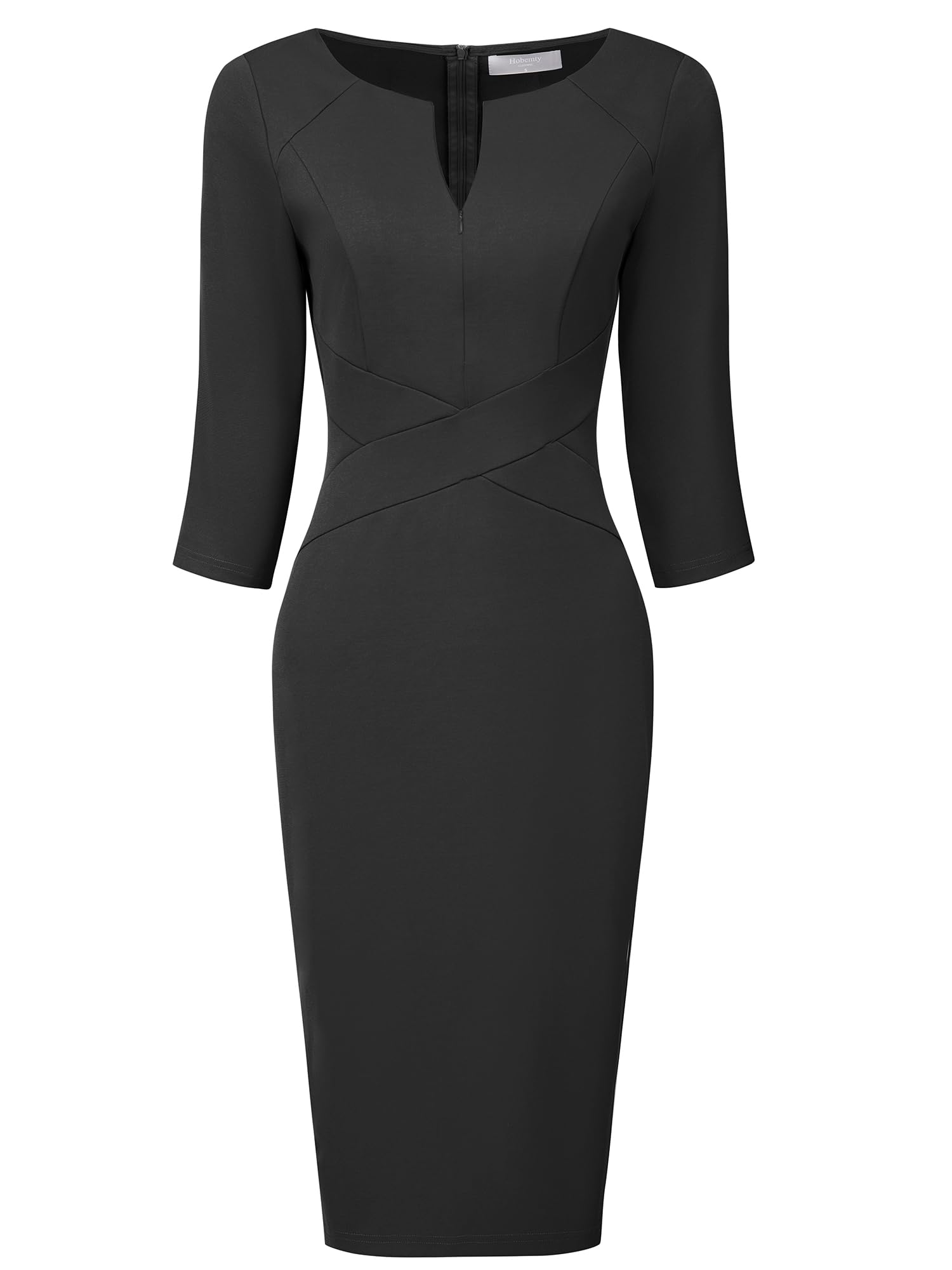 Womens Funeral Sheath Dress Knee Length Work Pencil Dresses