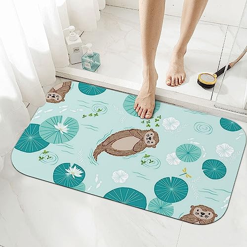 Tapis de bain super absorbant loutres antidérapant de douche