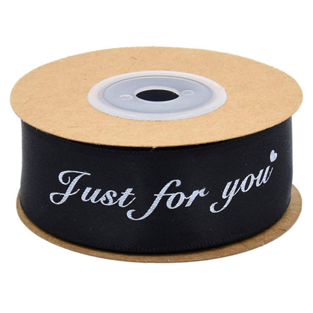 Inzopo 10 Yards 1 Inch Wide “Just for You Printing Satin Ribbon Perfect for Wedding, Gift Wrapping and Floral Packaging