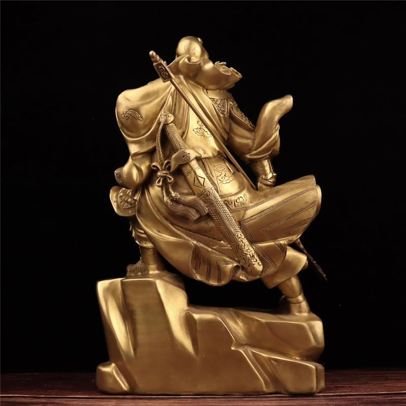 Figurka Buddy do wnętrz mosiężne rzemiosło Guan Gong ozdoby posąg Buddy Bóg bogactwa kasa sklepowa Feng Shui dekoracja medytacyjna statuetka buddy rzeźba