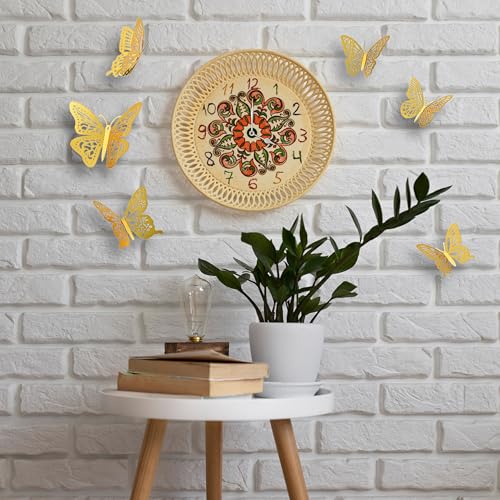 Set de 48 mariposas 3D doradas para pared miniatura 7