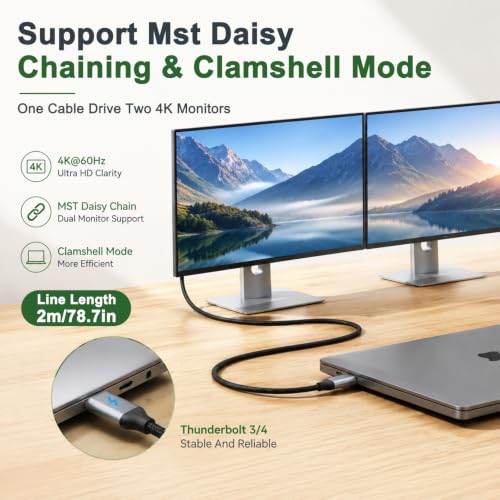 Image of Verilux USB C to DisplayPort 1.4 Cable with 8K@60Hz, 4K@144Hz, 2K@240Hz