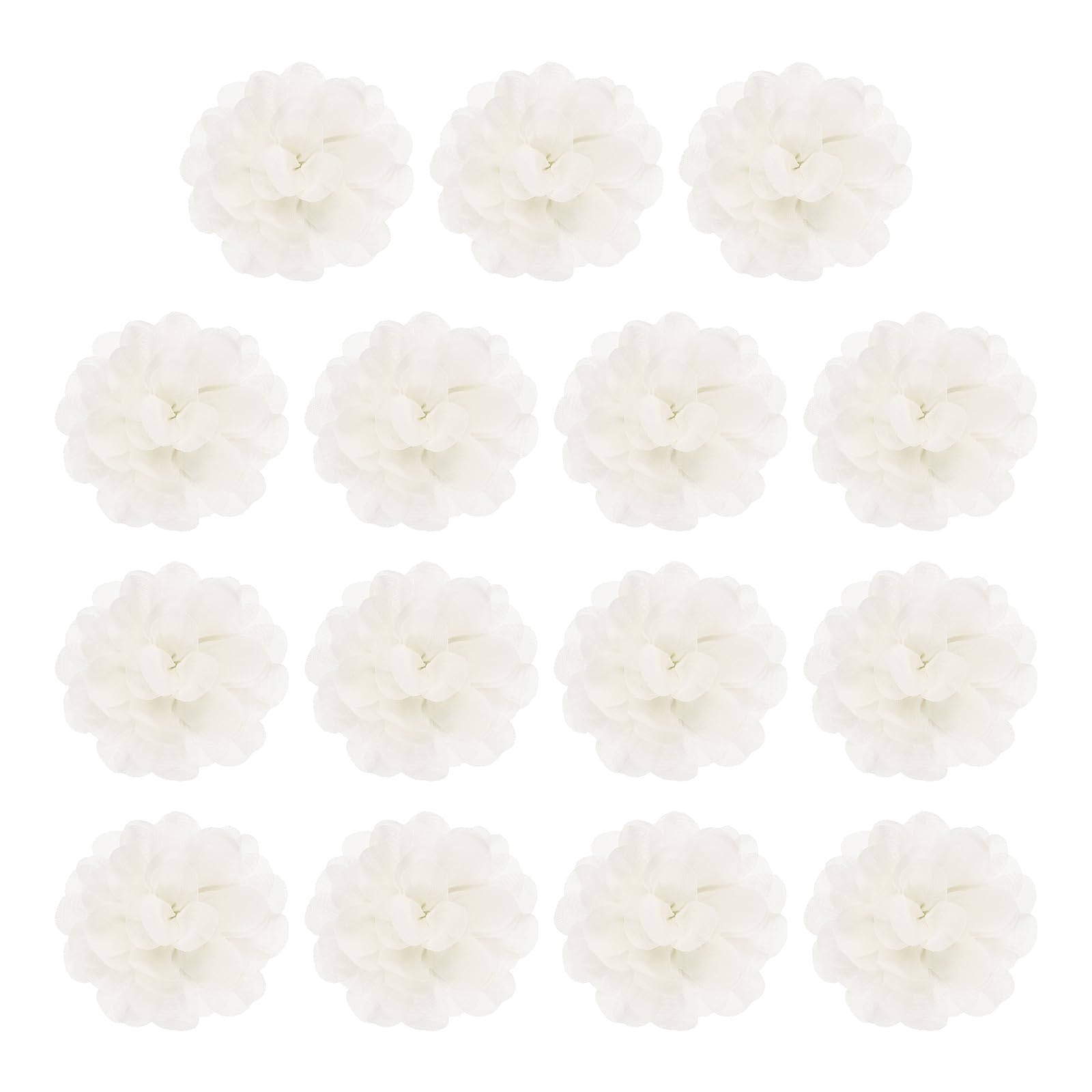 YELARXI Chiffon Flowers, Sewing Fabric Appliques, Chiffon Flowers Appliques - Fitting for (Women/DIY Crafts/Headbands/Hair Accessories/Wedding/Party/Corsage) 2 Inch & 15 Pack & Beige — image 1
