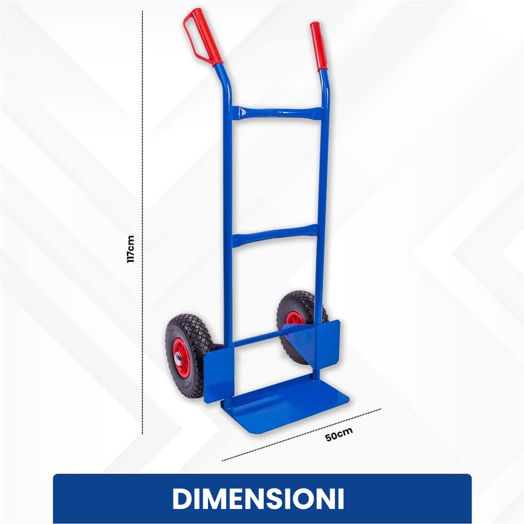 STREND PRO Carrello Porta Pacchi | Capacità di Carico 200 kg, Ruote in PU | Carrello da Trasporto per Casse di Bevande | Telaio in Acciaio Robusto | Carrello a Mano con Maniglie di Sicurezza