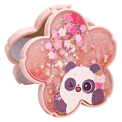 PATKAW Mini Espejo Plegable Vanity Mirror espelhos maquiagem Chica Espejo de Maquillaje Gel Esponja Espejos de Maquillaje Aire Libre Espejo de Maquillaje de Bolsillo Espejo de Vidrio